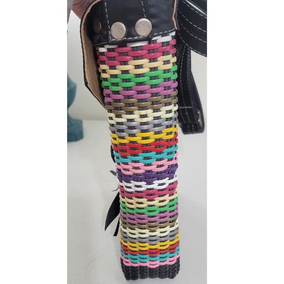 Colorful Crossbody Purse with Flower Boho Hippie Rocker Punk Handbag Funky Cute - Picture 7 of 11